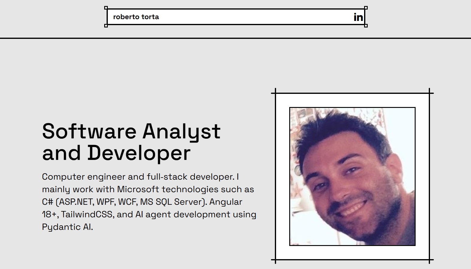 Design and development of the Roberto Torta website